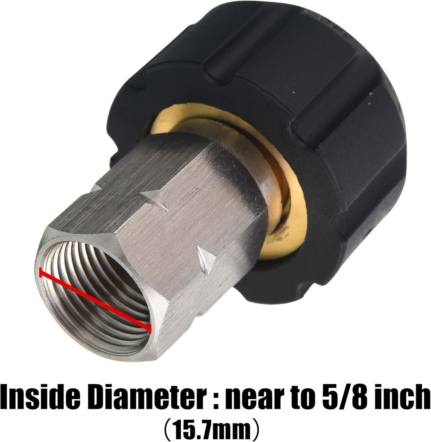 Pressure Washer Adapter M22 Female to 3/8 Inch NPT Fitting Stainless Steel 45…