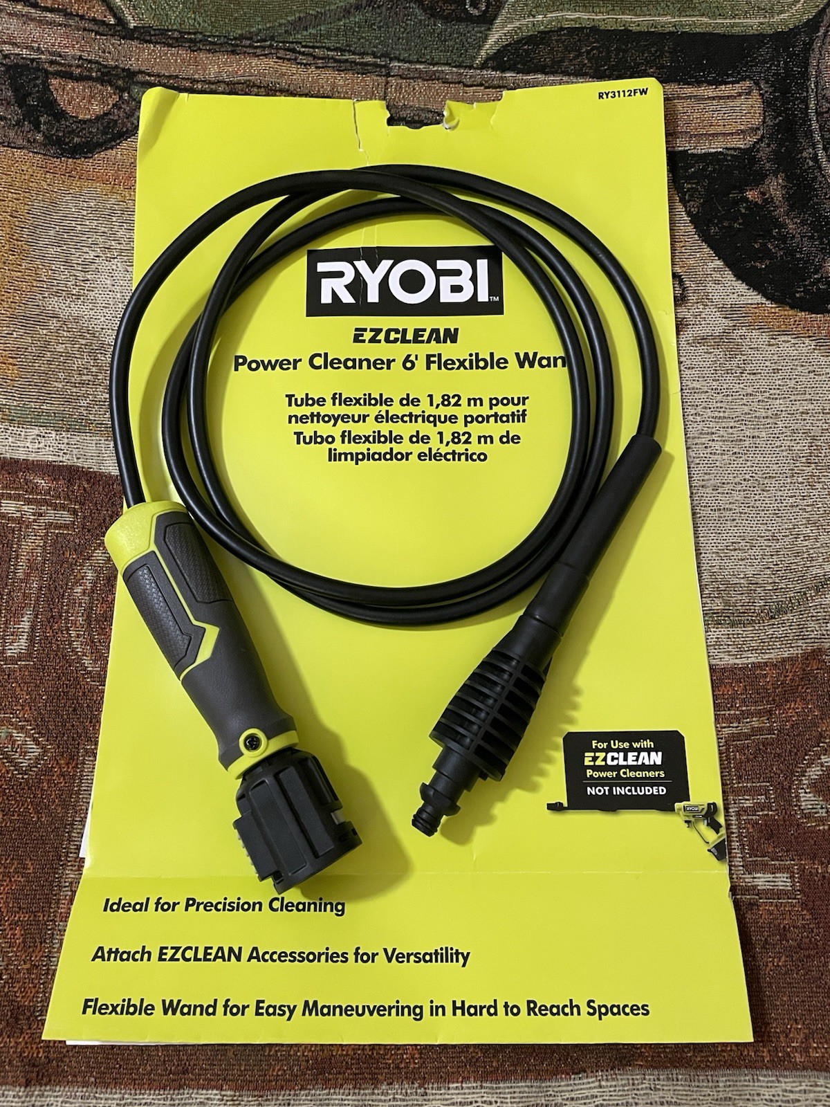 RYOBI 6′ Flexible Wand RY3112FW for Use w/ EZCLEAN Power Cleaners NEW