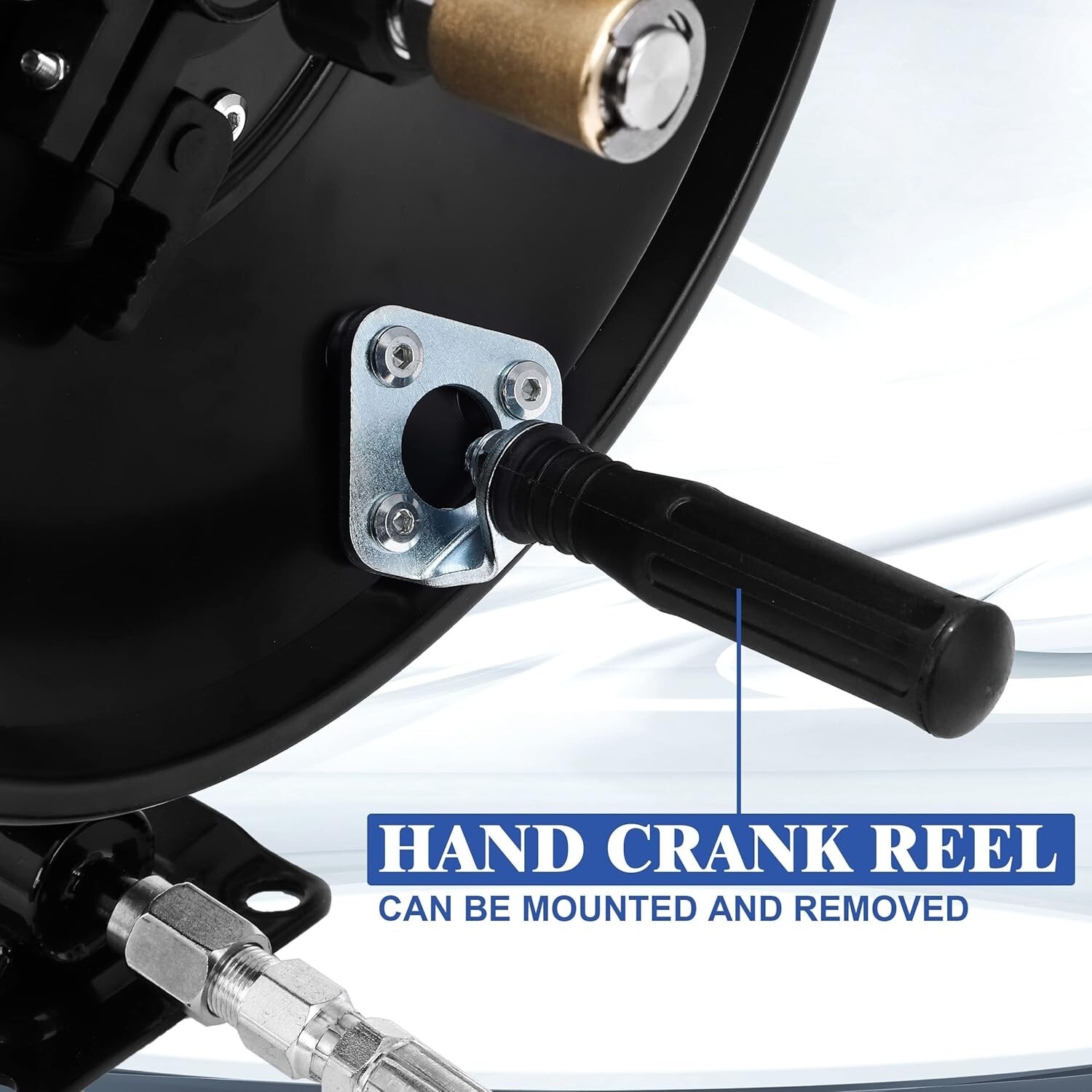 Manual Crank 100ft Hose Reel for Pressure Washers – 4000 PSI Steel Construction