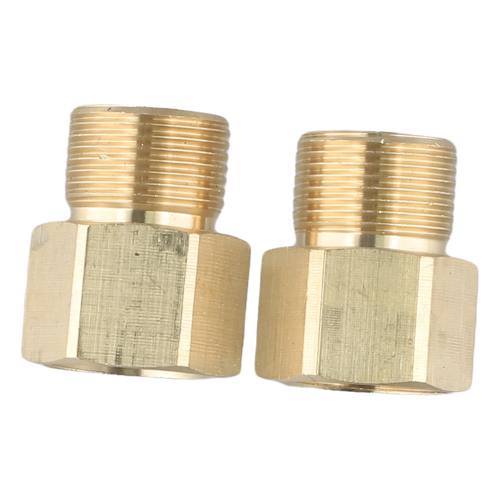 2x Coupler M22 15mm Male To 14mm Female Pressure Washer Hose Thread Connector