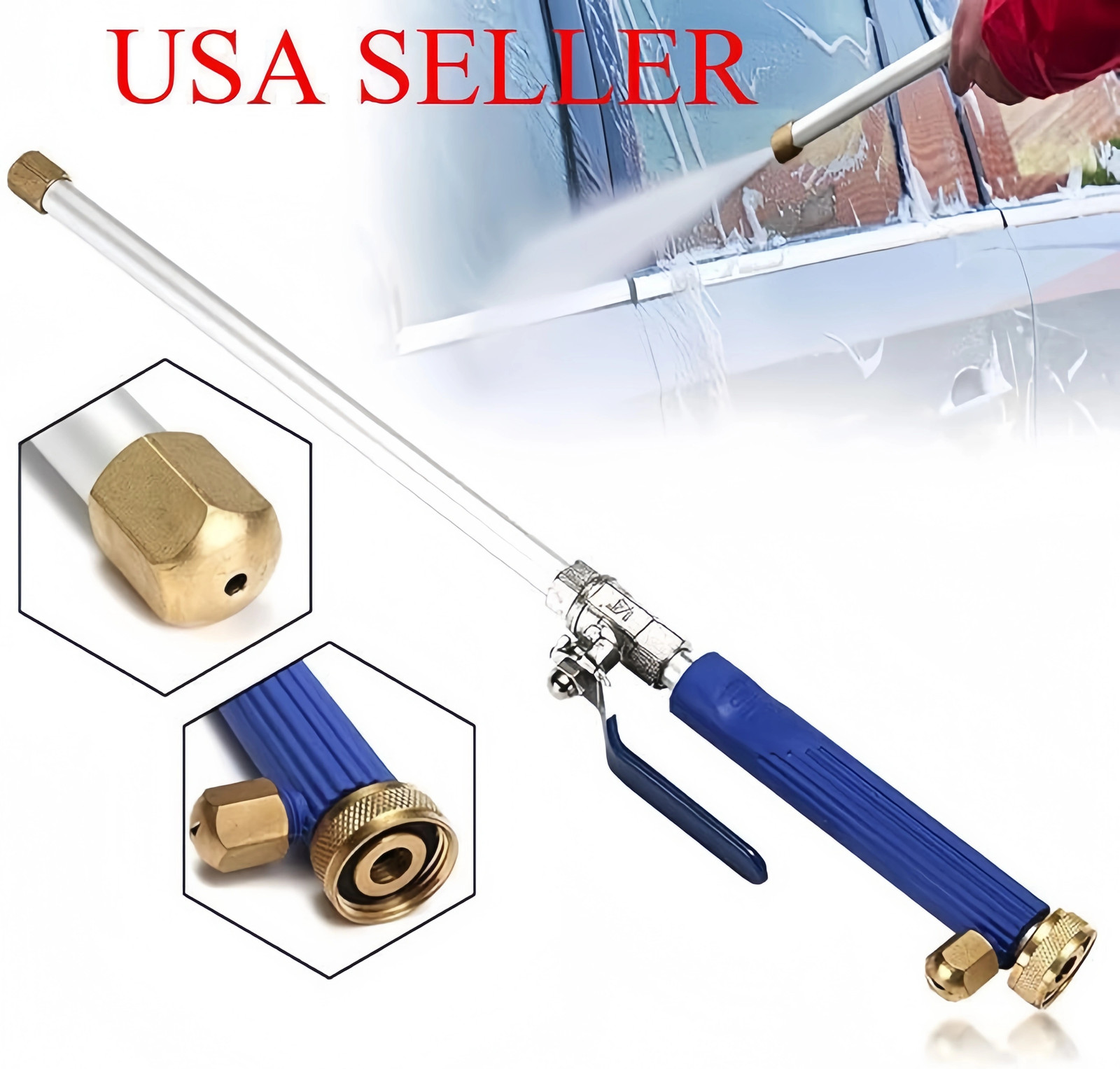 New Hydro Jet High Pressure Power Washer Water Spray Gun Nozzle Wand Cleaner