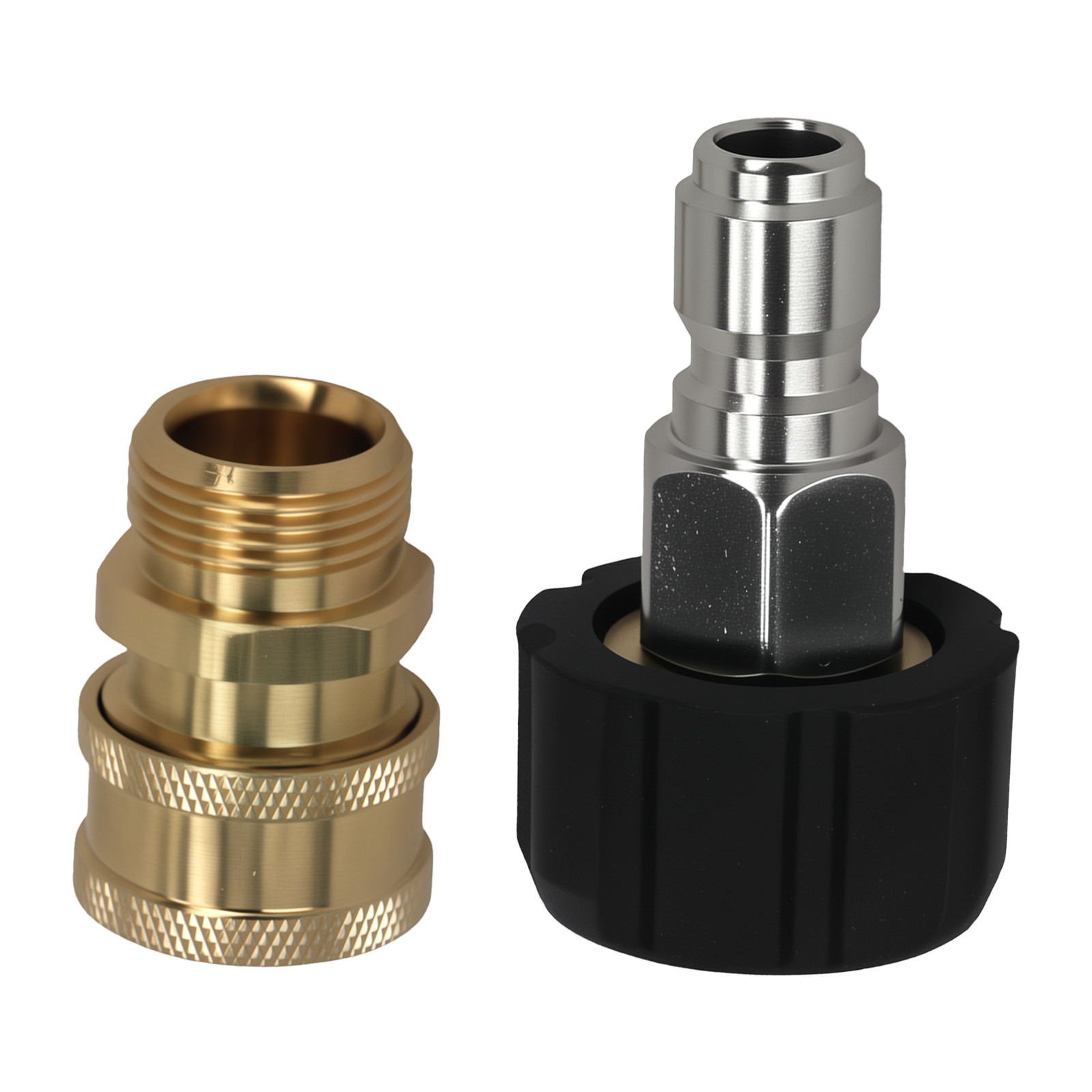 Brass Pressure Washer Adapter M22-15mm to 3/8″ Quick Connect 5000 PSI 2 Pack
