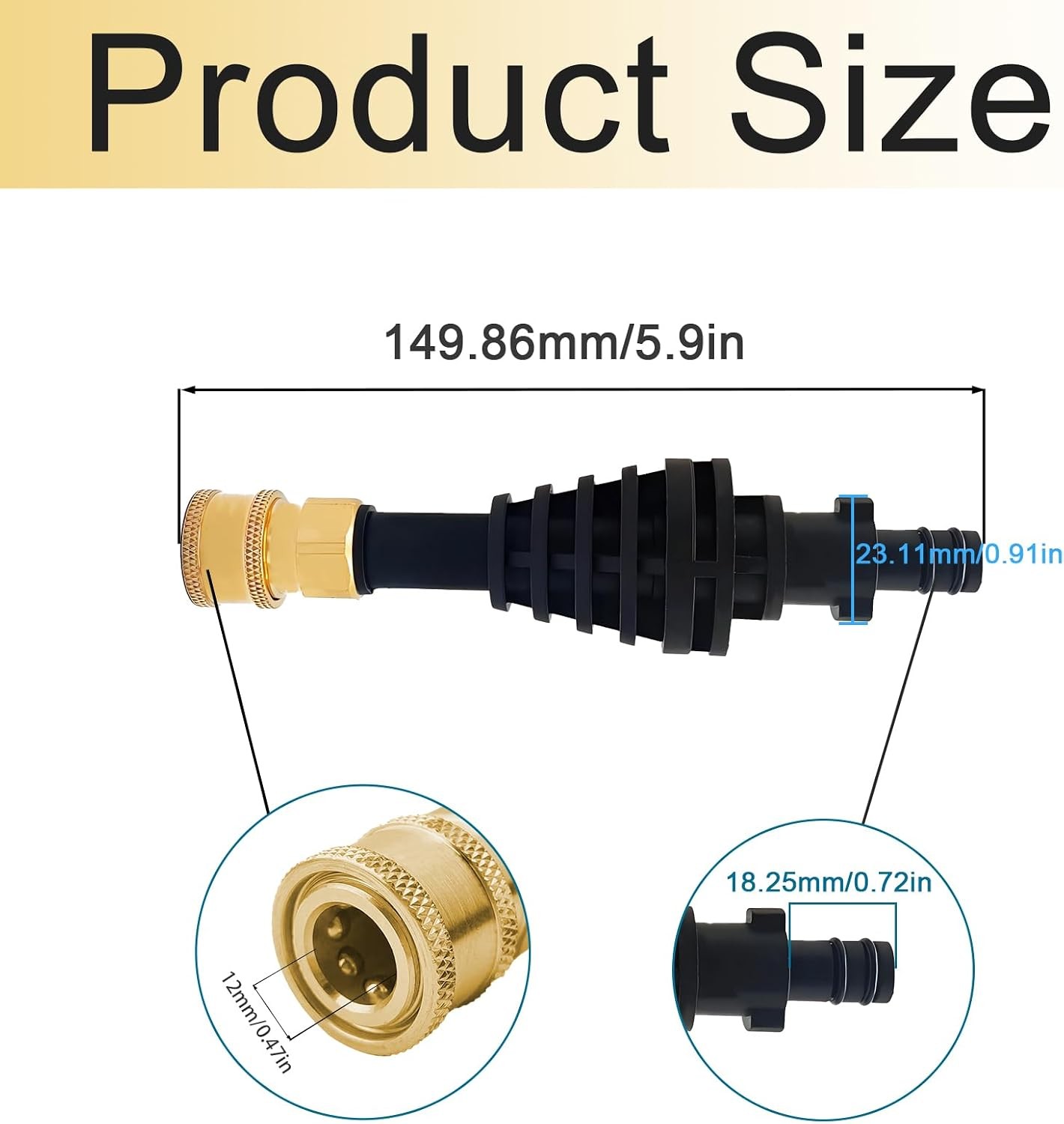 5.9 inch Nozzle portable pressure cleaner tool suitable for Worx HydroShot