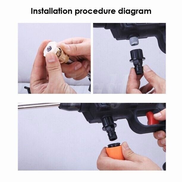 Cordless Electric High Pressure Water Spray Car Gun Portable Washer Gun 2Battery