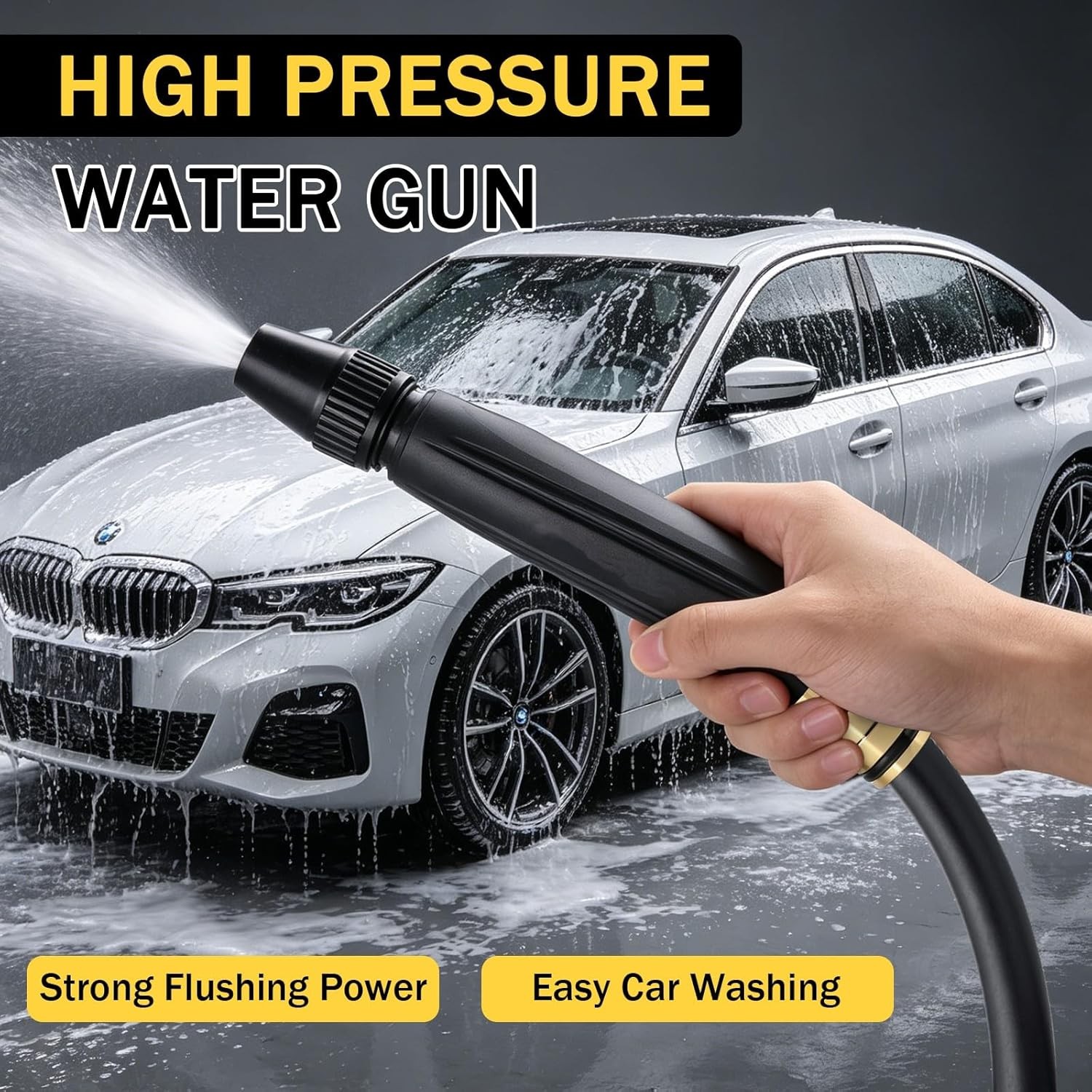Larnto High Pressure Hose Nozzle Water Gun for Car Wash Garden Pressure Booster