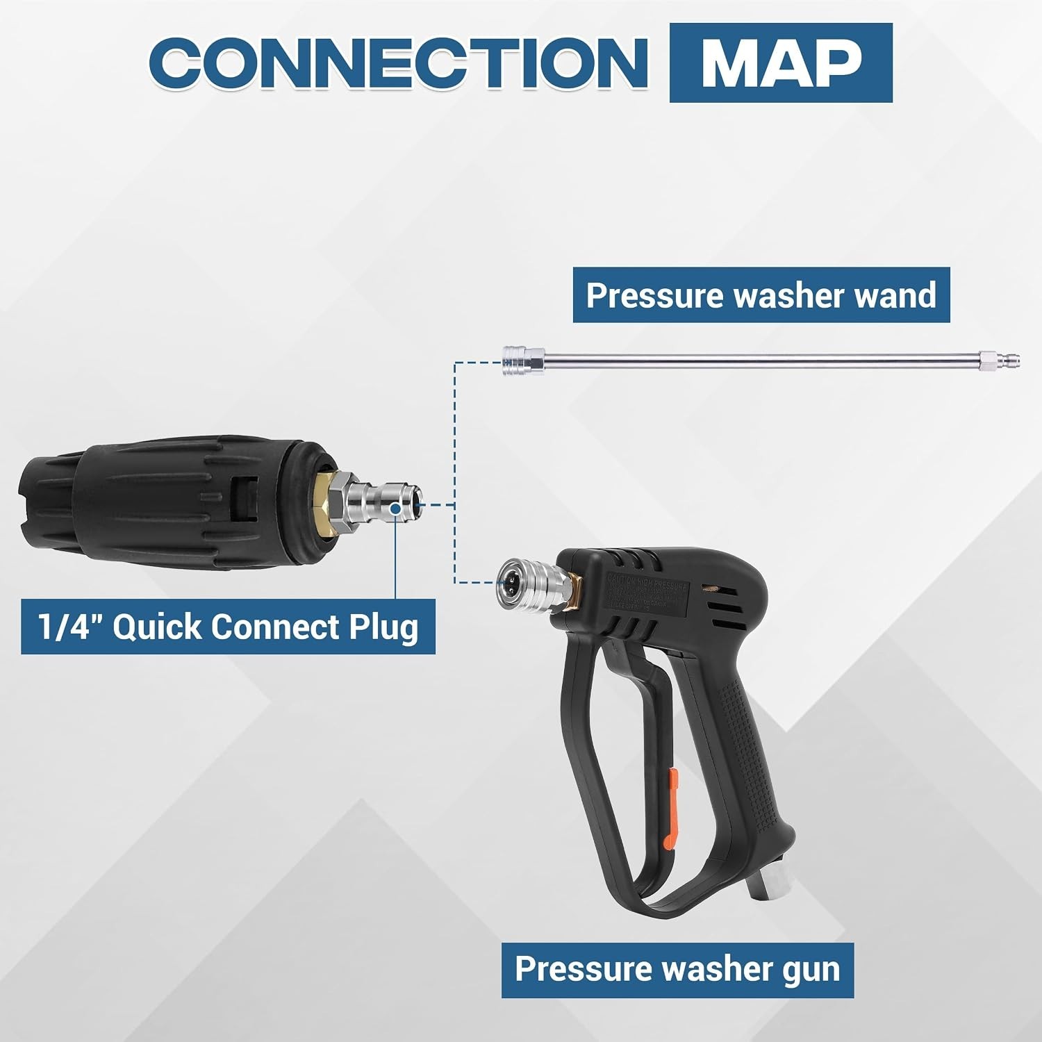 Adjustable Pressure Washer Nozzle Tip, 1/4″ Quick Connect | Variable Spray Pa…