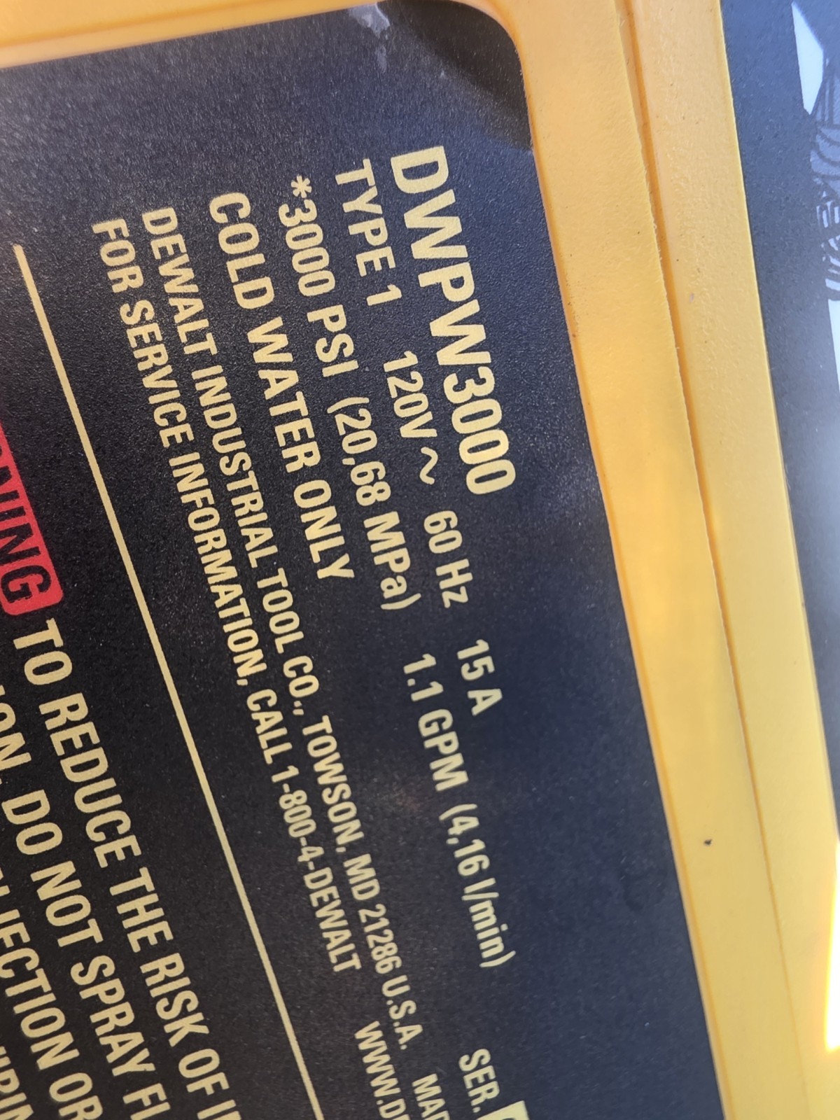 DEWALT DWPW3000 3000-MAX PSI 1.1-GPM Brushless Electric Pressure Washer