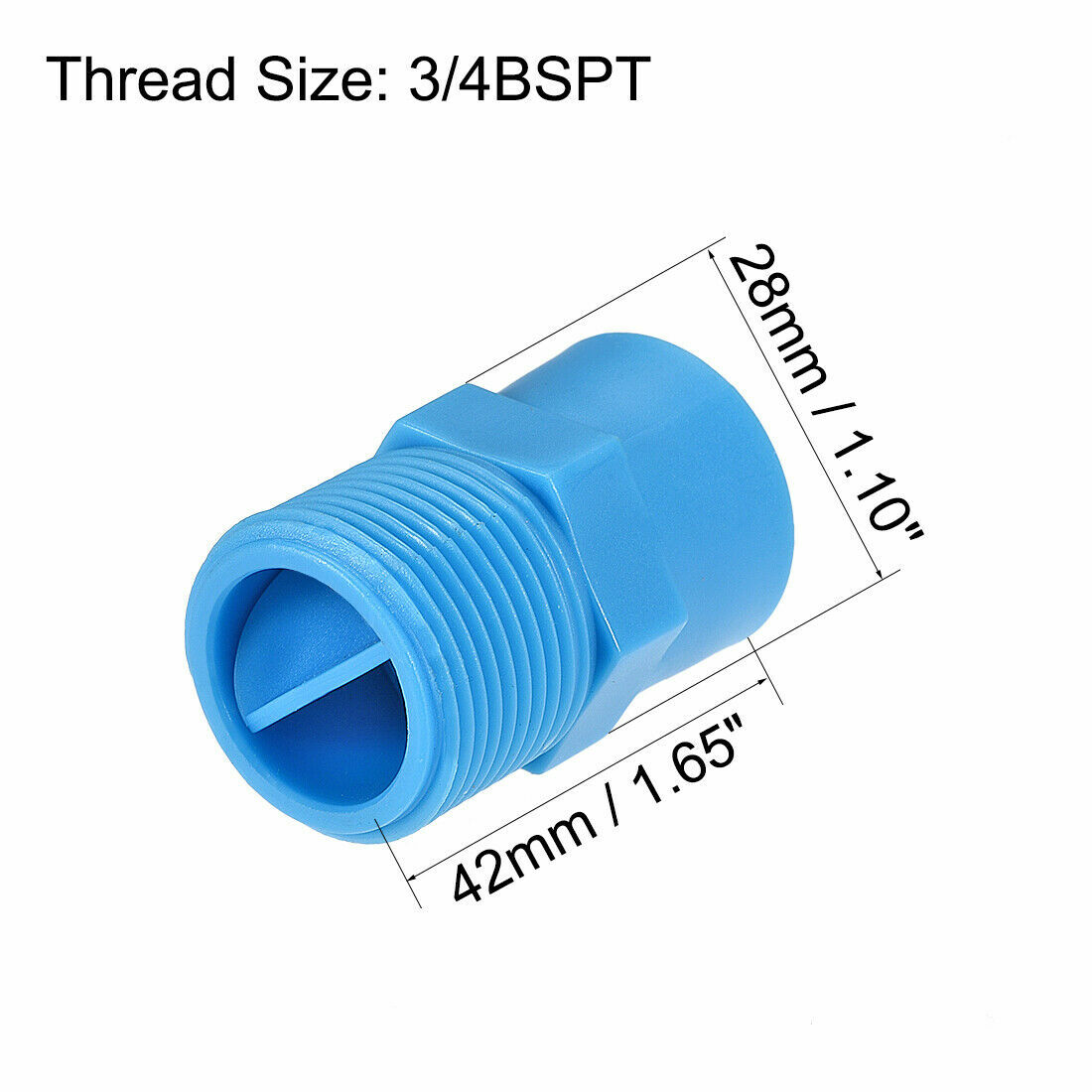Full Cone Tip 1/2, 3/4, 1/8BSPT Plastic PP Wide Angle Spray Nozzle 2Pcs Cleaning