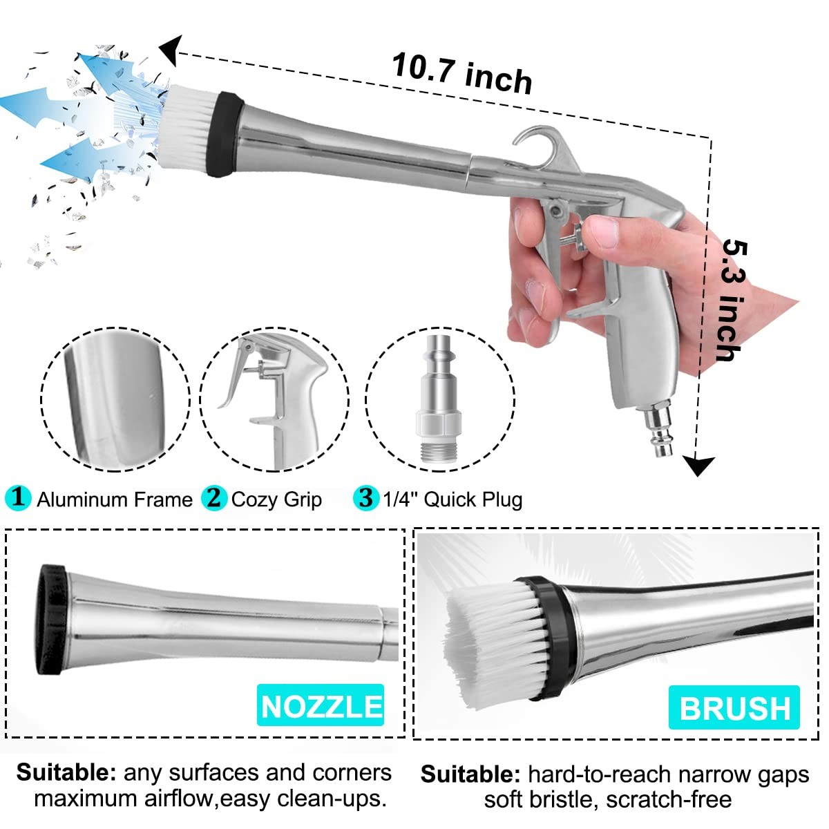 Car Cleaning Gun High Pressure Car Cleaning Tool Air Blow Gun Car Detailing Kit