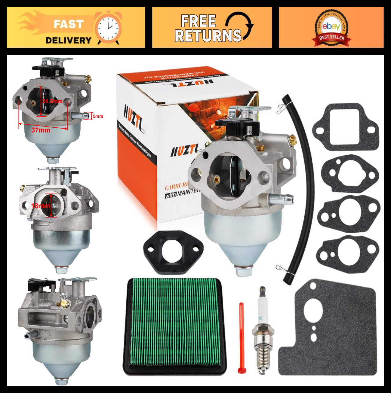 Carburetor for Simpson Pressure Washer, Honda GCV160 GCV190 Engine Replacement