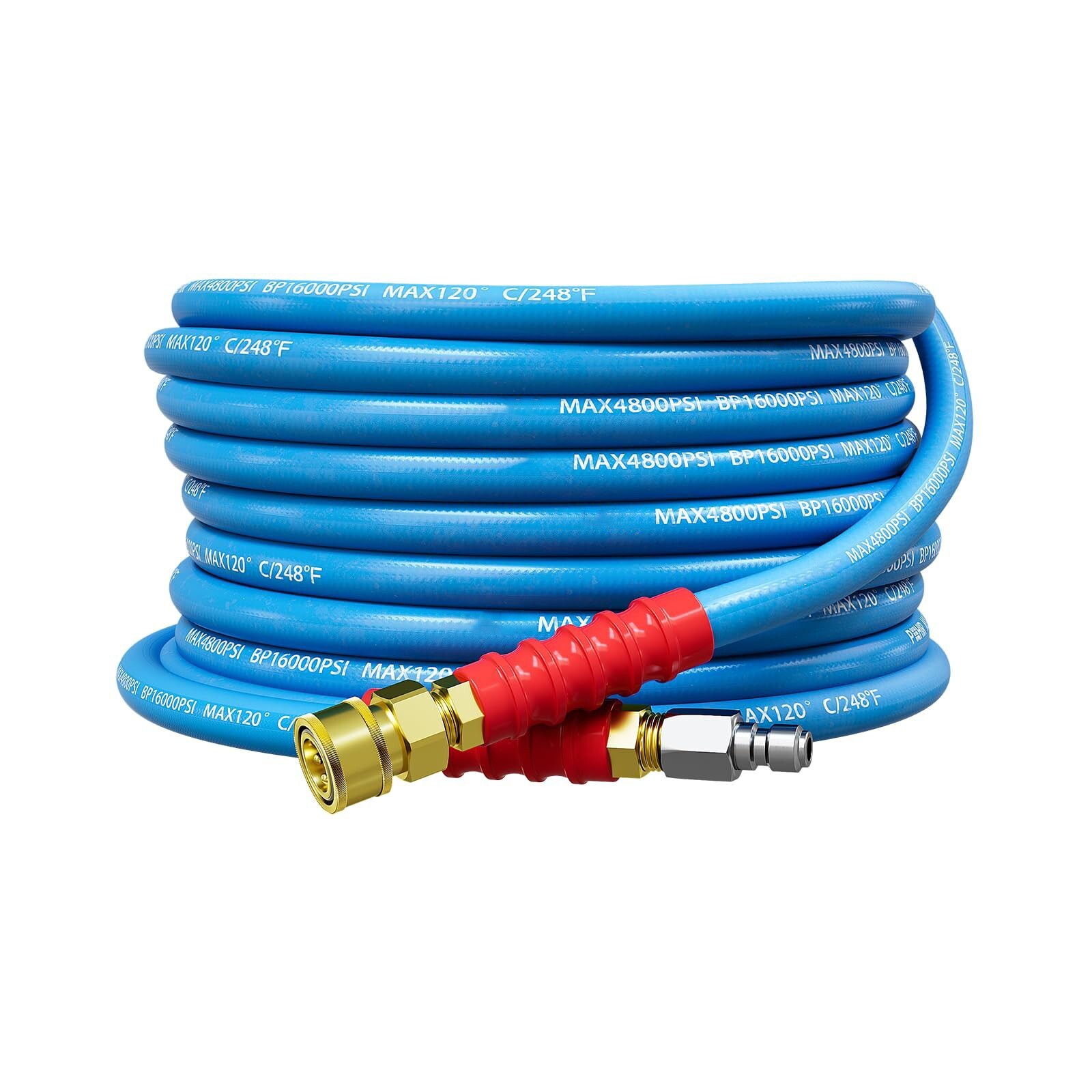 3/8″ 4800 psi Hot Water Rubber Pressure Washer Hose 30 ft 248℉ Extension Cable