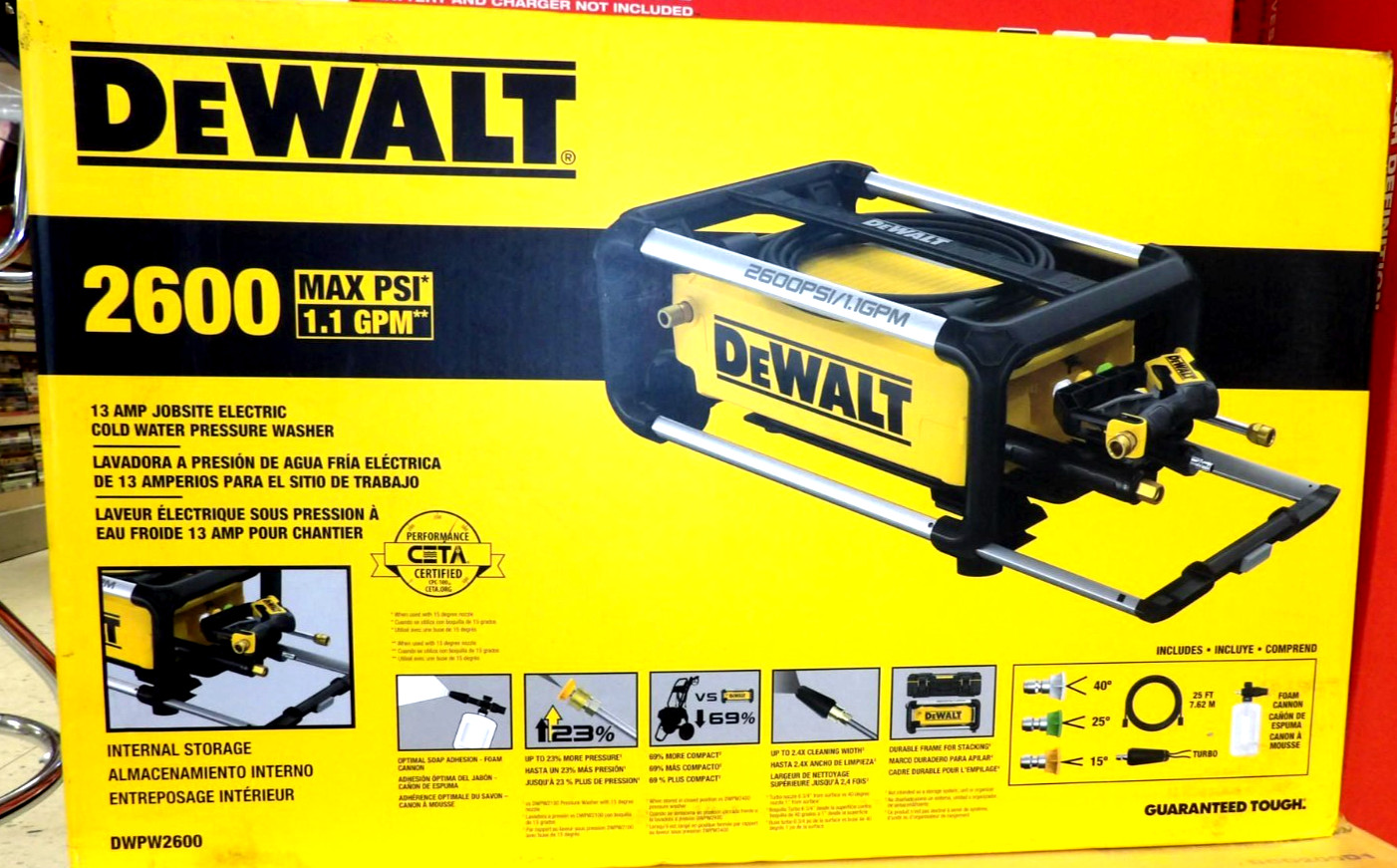 DEWALT 2600 Cold Water Pressure Washer DWPW2600 ~NEW/SEALED