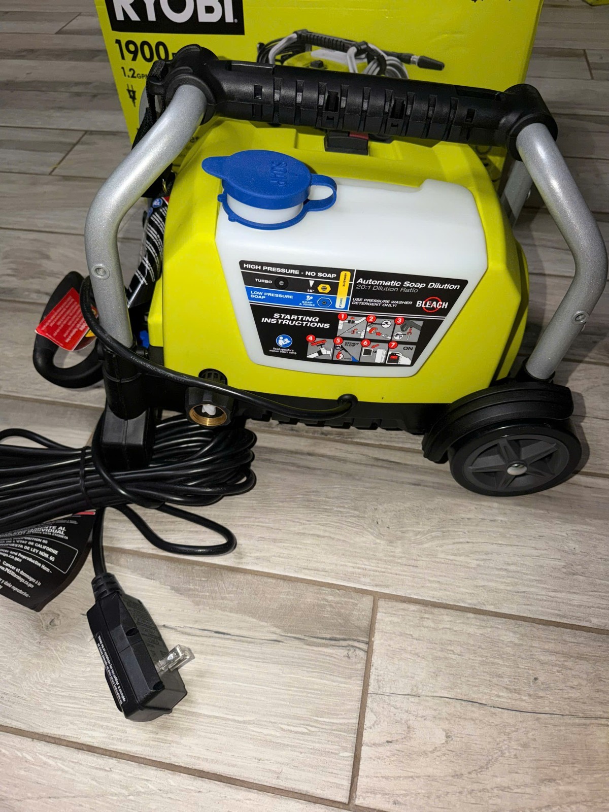 Ryobi RY1419MT 1.2GPM 1900 psi Electric Pressure Washer – Parts