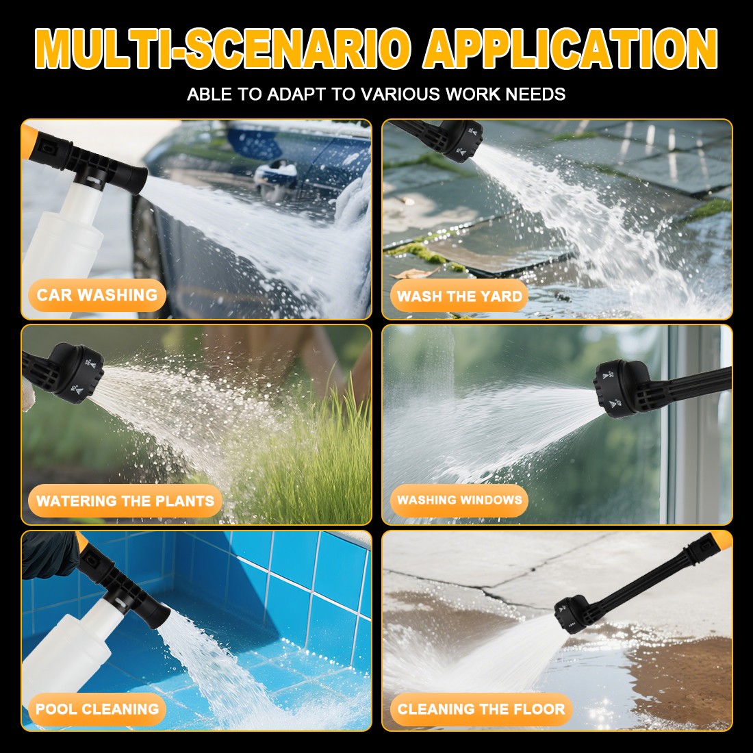 880PSI Cordless Pressure Washer Compatible with DeWalt 20V MAX Battery Tool