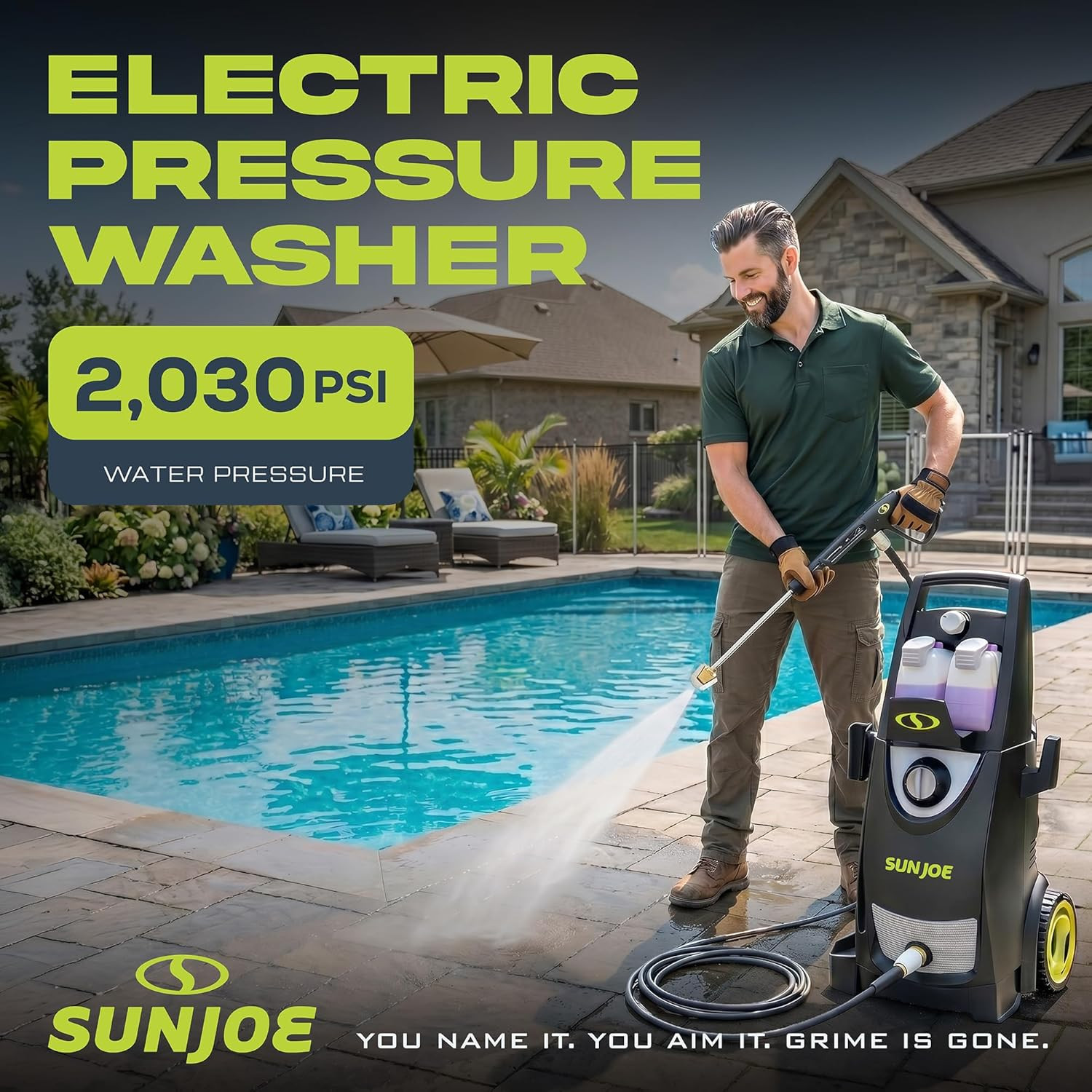 Pressure Washer, Electric Power Washer W/Extension Spray Wand and Hose, 2030 Max