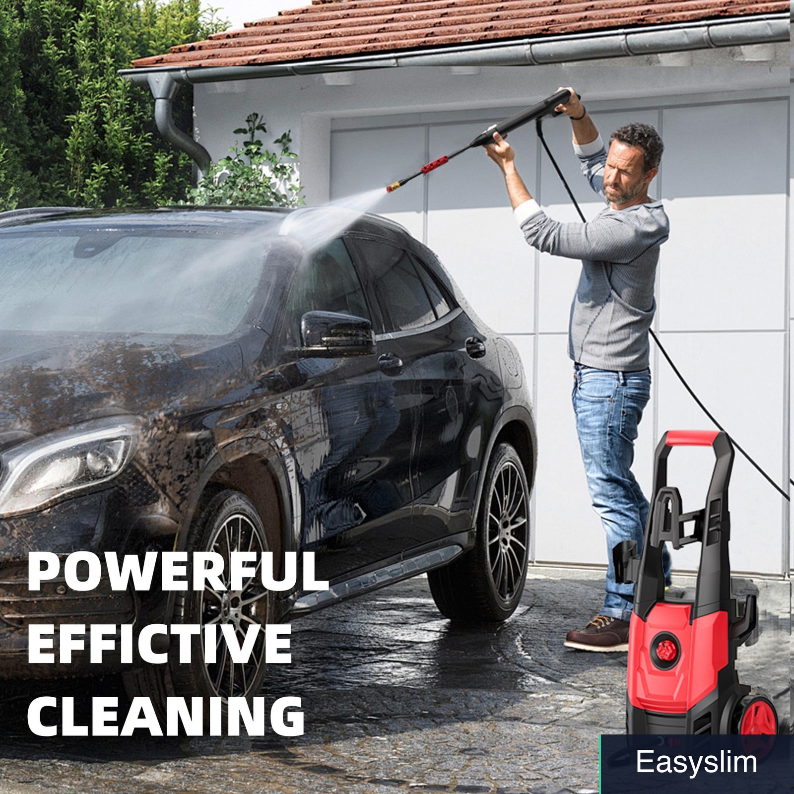 Electric Pressure Washer 2.5 GPM Foam Cannon 4 Nozzles 20FT Hose