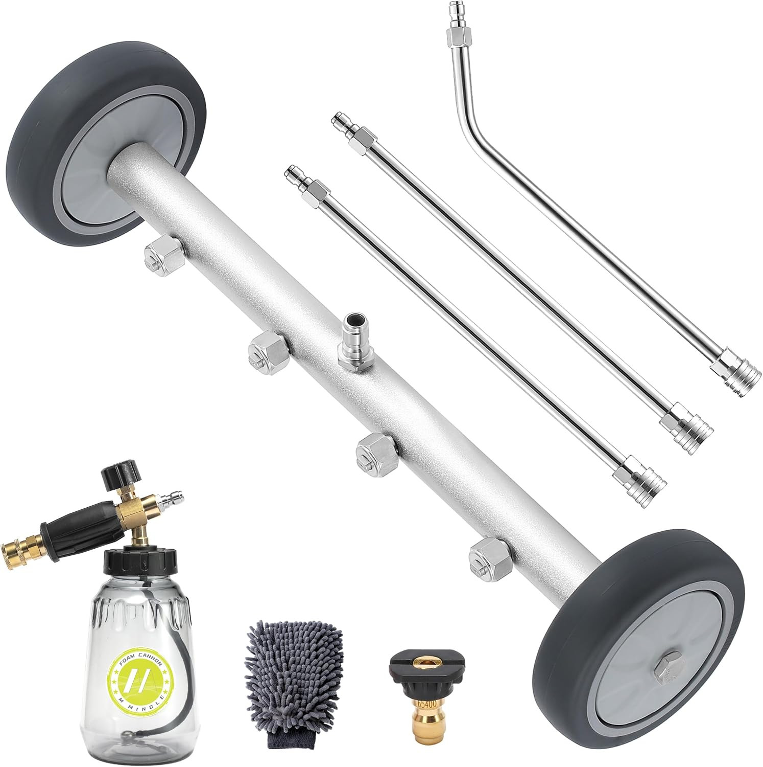 Undercarriage Pressure Washer Attachment, 16 Inch Powerful under Car Washer with