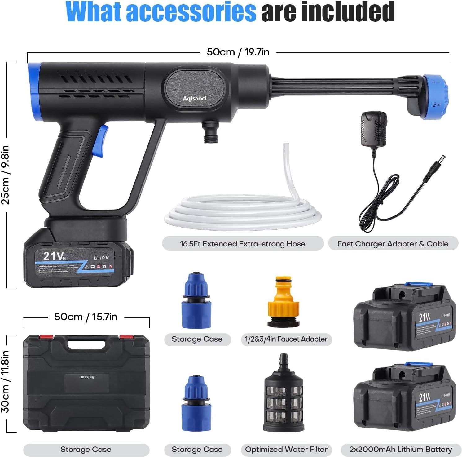 Cordless Pressure Washer Brushless Portable Power Washer 21V | LCD Display