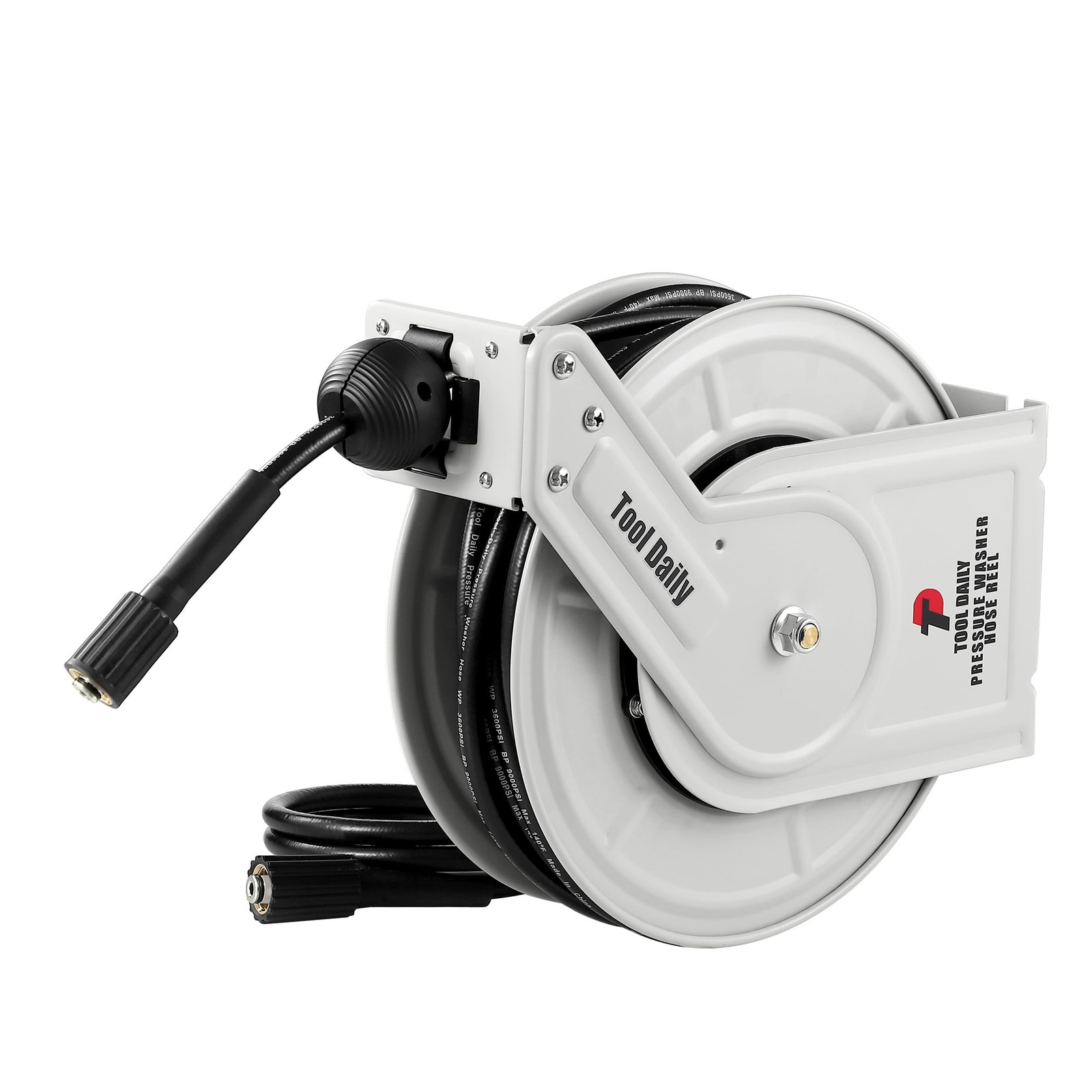 Retractable Pressure Washer Hose Reel 60 FT x 1/4”, Heavy Duty Power Washer H…