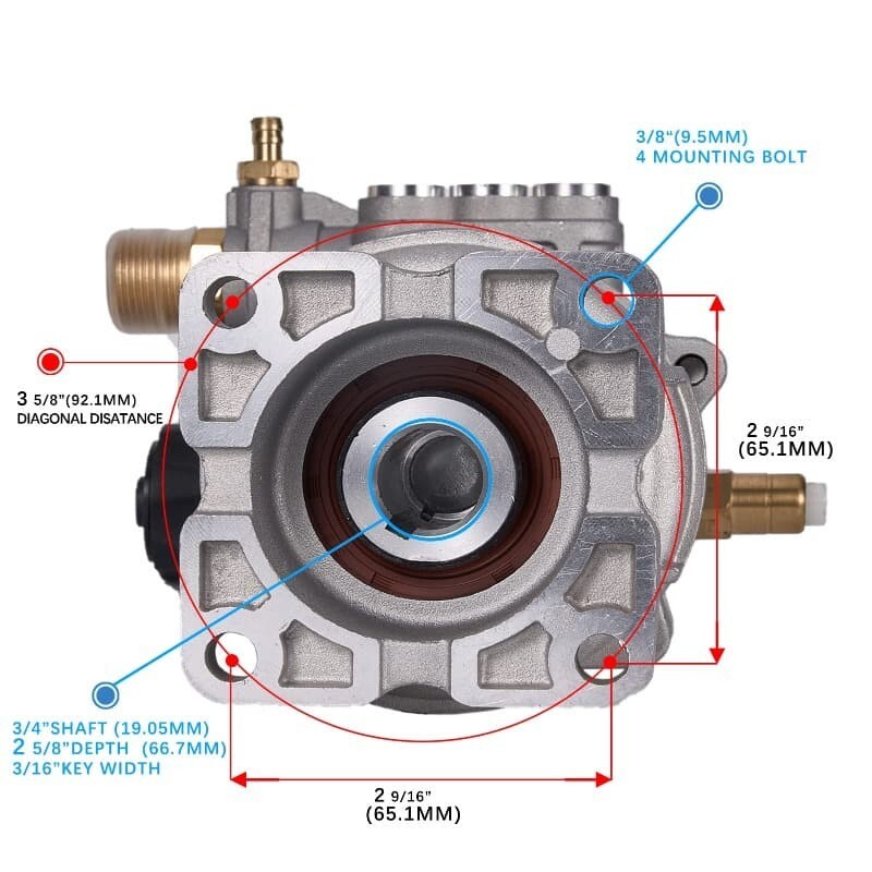 Bomba Hidrolavadora 3000 PSI 2.5 GPM Eje 3/4 Horizontal – Repuesto Honda Simpson