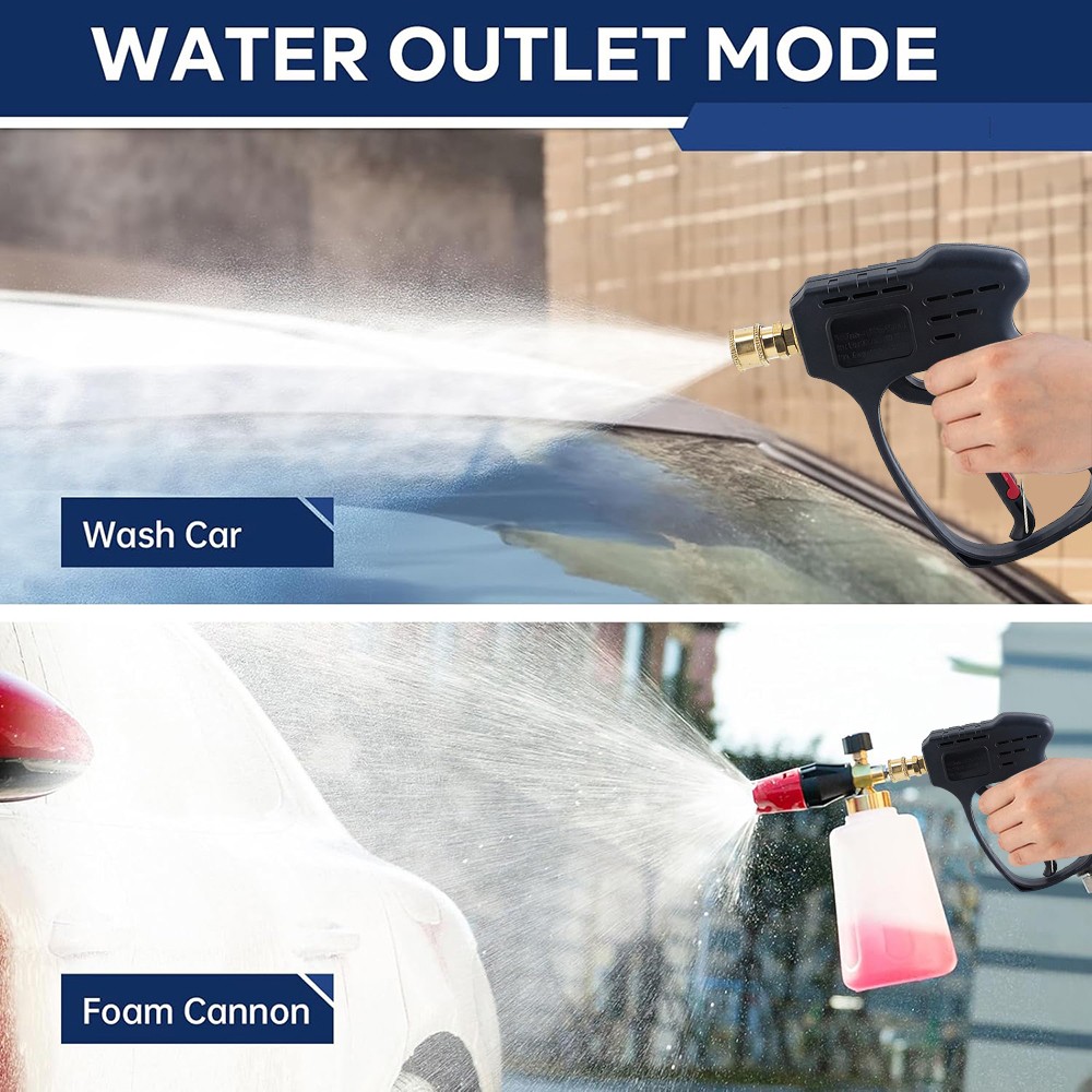 5000PSI Short High Pressure Washer Gun Car Wash w/ Swivel Water Handle 3/8″ Male