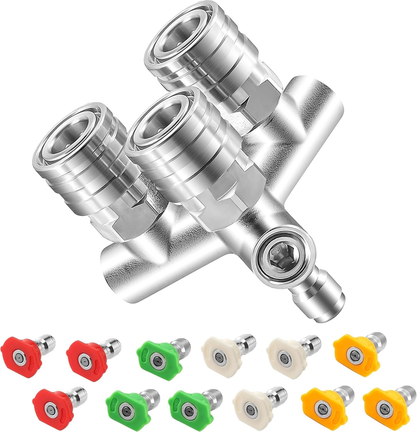Professional Grade Pressure Washer Nozzle Set – 3-in-1, 5000 PSI, 13 Pieces