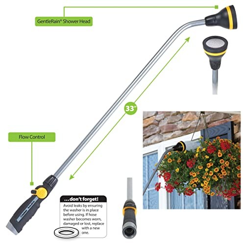 Melnor 65146AMZ RelaxGrip 33″ Shower Head Watering 33 inches, Black/Yellow