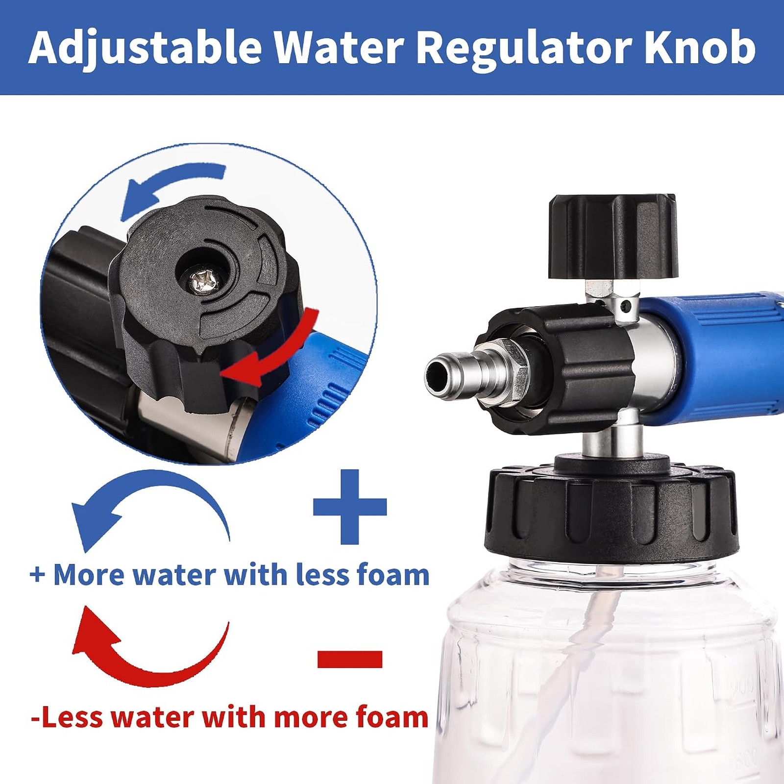 Foam Cannon for Pressure Washer with Dual Connector Accessory, Dual Lance Soap