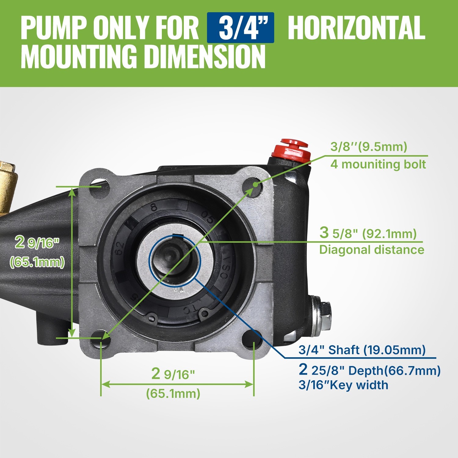 YAMATIC 3300 PSI 3/4″ Shaft Triplex Pressure Washer Pump 3.0 GPM with Spray Tips