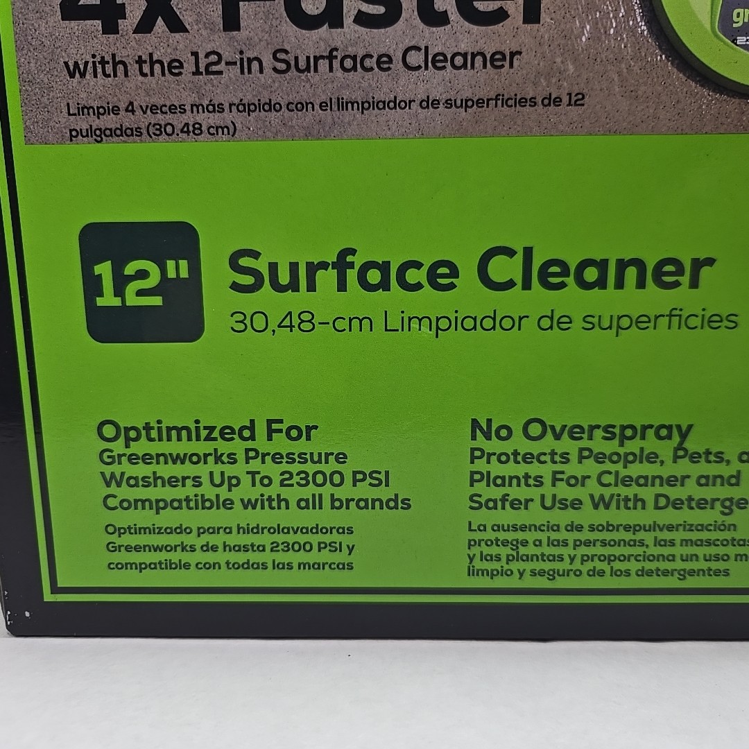 Greenworks 12″ Surface Cleaner For Electric Pressure Washer Max 2300 PSI