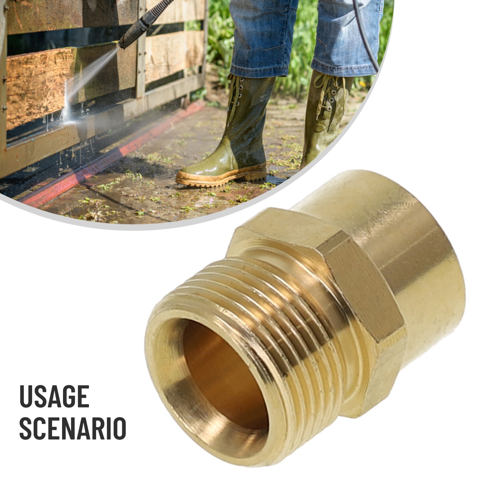 Adapter M22x1.5 ET X 3/8inch IT For Pressure Washer Cleaner Hose Connector