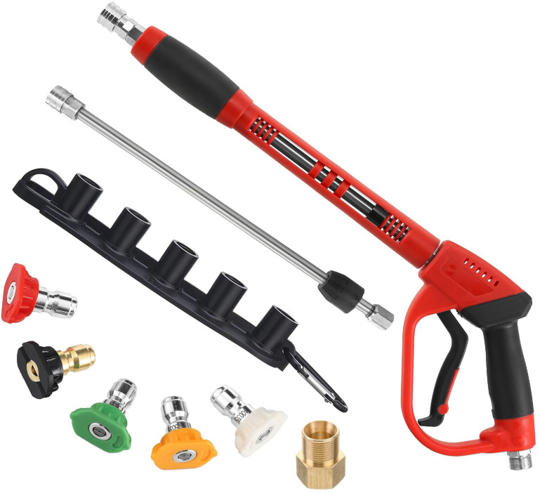 Pistola Hidrolavadora 5000PSI 40″ con Lanza Extensión y 5 Boquillas M22, Nuevo