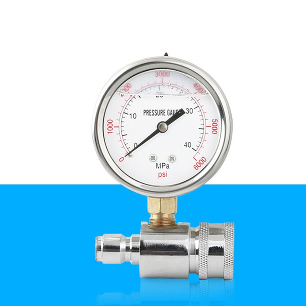 6000 PSI*/Car Pressure Washer Gauge With 3/8 Inch-Quick Connect Socket-And