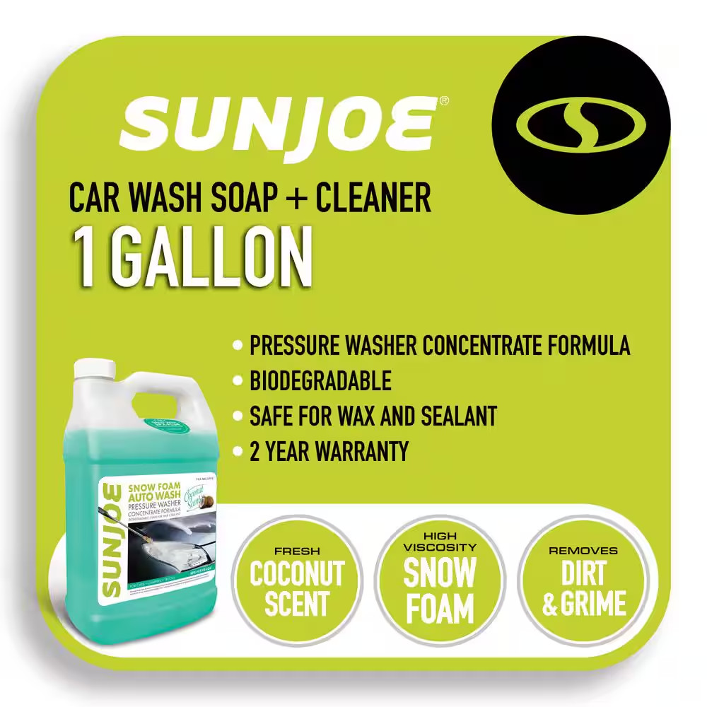 1 Gal. Premium Snow Foam Pressure Washer Rated Car Wash Soap and Cleaner, Coconu