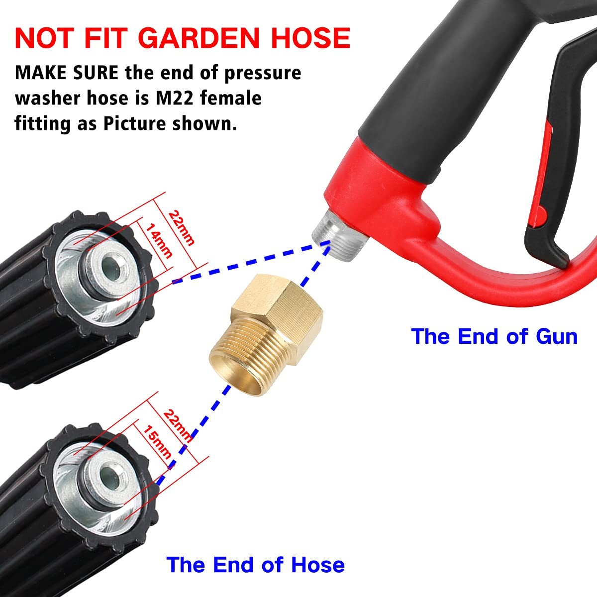Upgraded Pressure Washer Gun with Extension Wand, M22 Fitting,7 Inch 30 Degre…