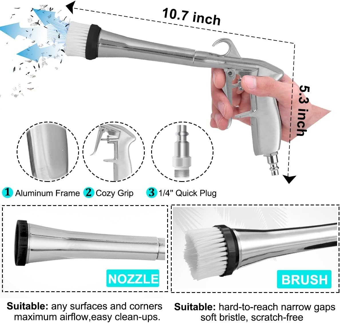Car Cleaning Gun High Pressure Car Cleaning Tool Air Blow Gun Car Detailing Kit