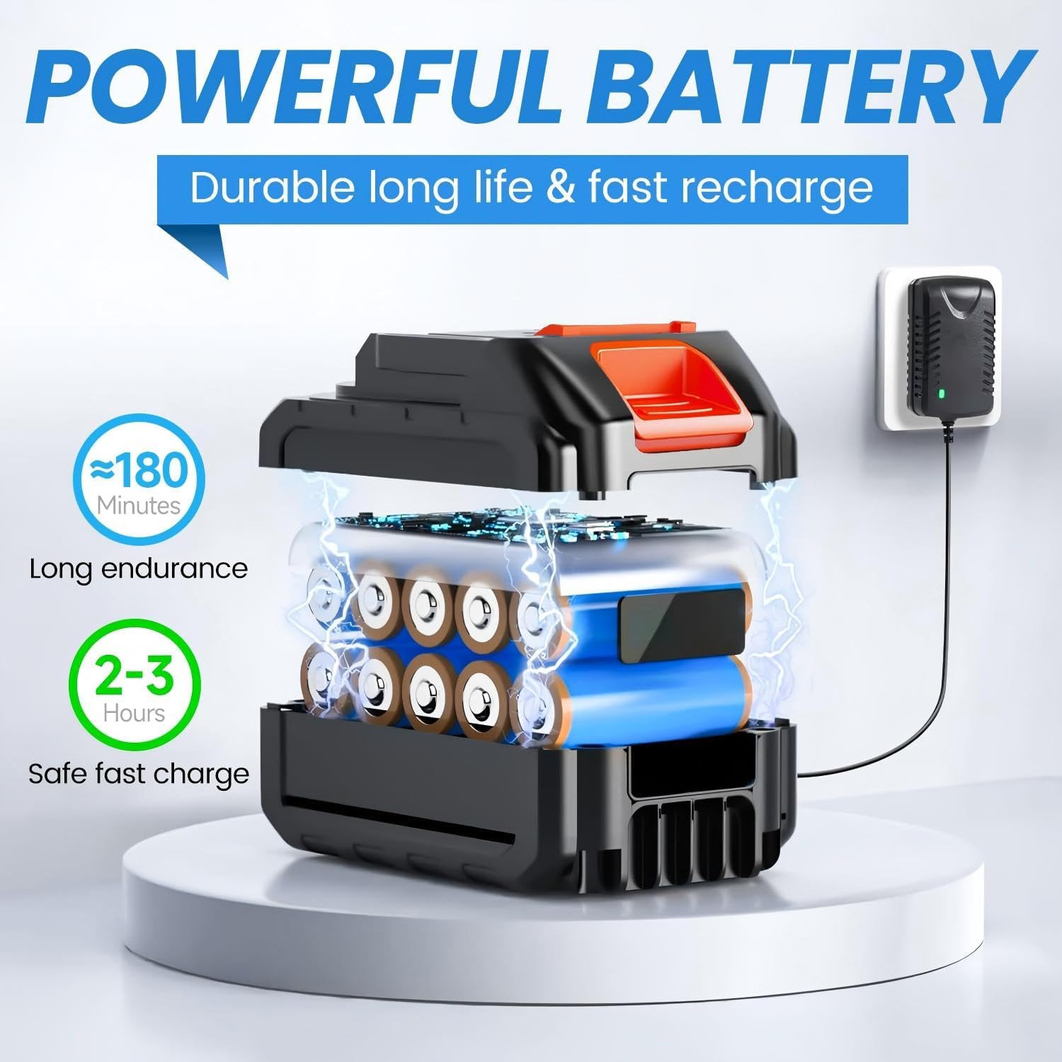 21V Cordless Pressure Washer with 2 Batteries 6 in 1 Nozzle Soap Bottle Charger