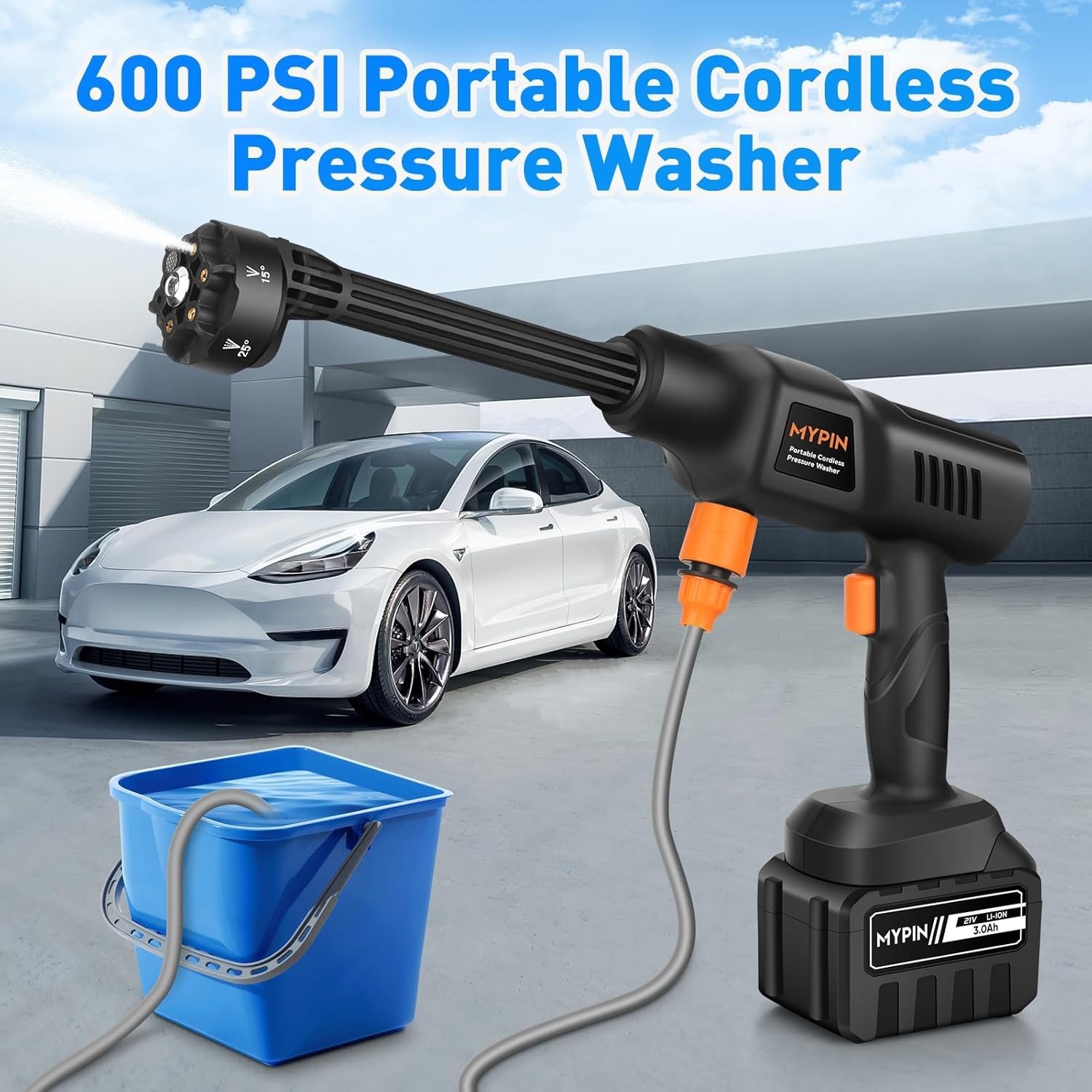 Cordless Pressure Washer for Milwaukee M18 Battery, 900 PSI Portable Power Washe