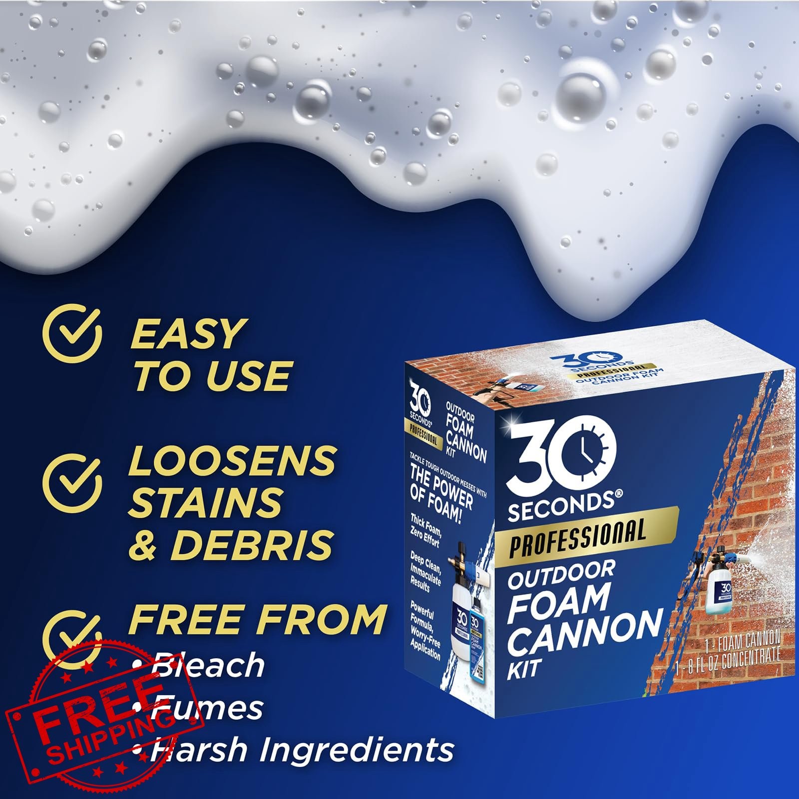 30 SECONDS Foam Cannon Kit w/8oz Soap