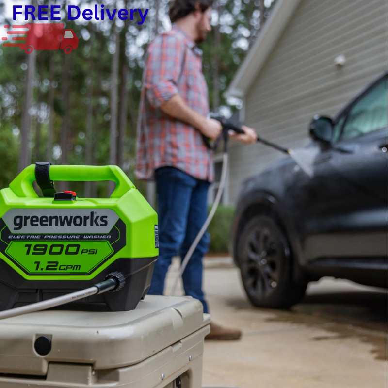 Greenworks 1900 PSI 1.2 GPM Electric Pressure Washer Combo Kit Surface Cleaner