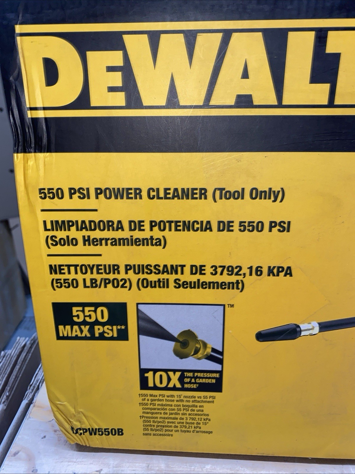 DEWALT DCPW550B 20V 550 PSI Power Cleaner Pressure Washer