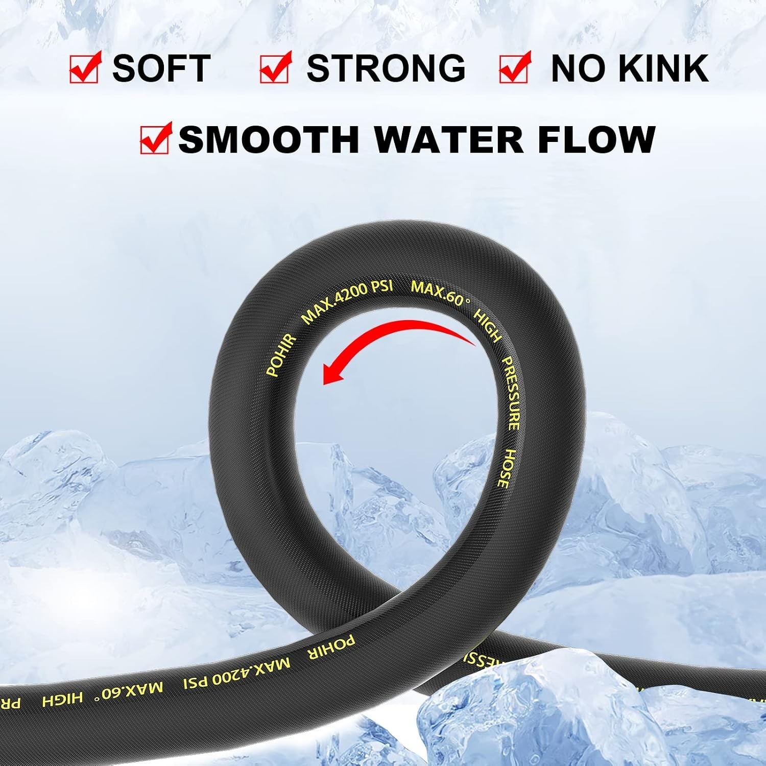 Flexible 10ft Whip Hose for Power Washer