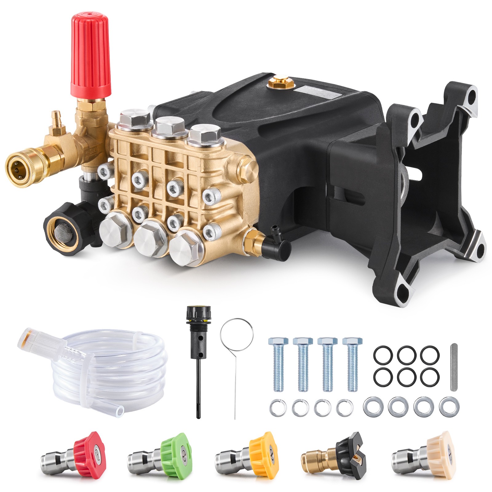 VEVOR Pressure Washer Pump 1″ Shaft Horizontal Triplex Plunger 4200 PSI 4.2GPM