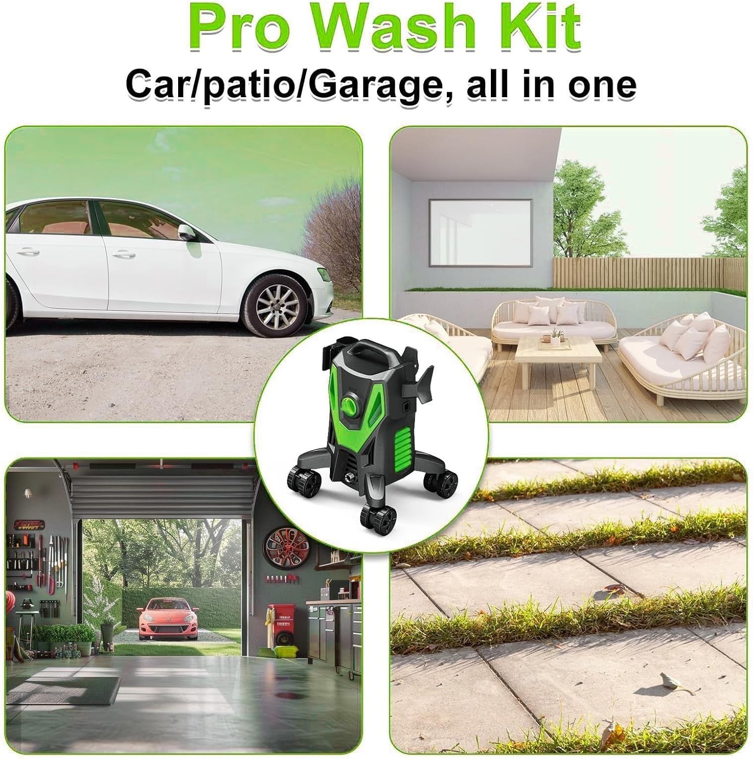 Eco-Friendly 5000 PSI Pressure Washer with 4 Quick Connect Nozzles & Foam Cannon