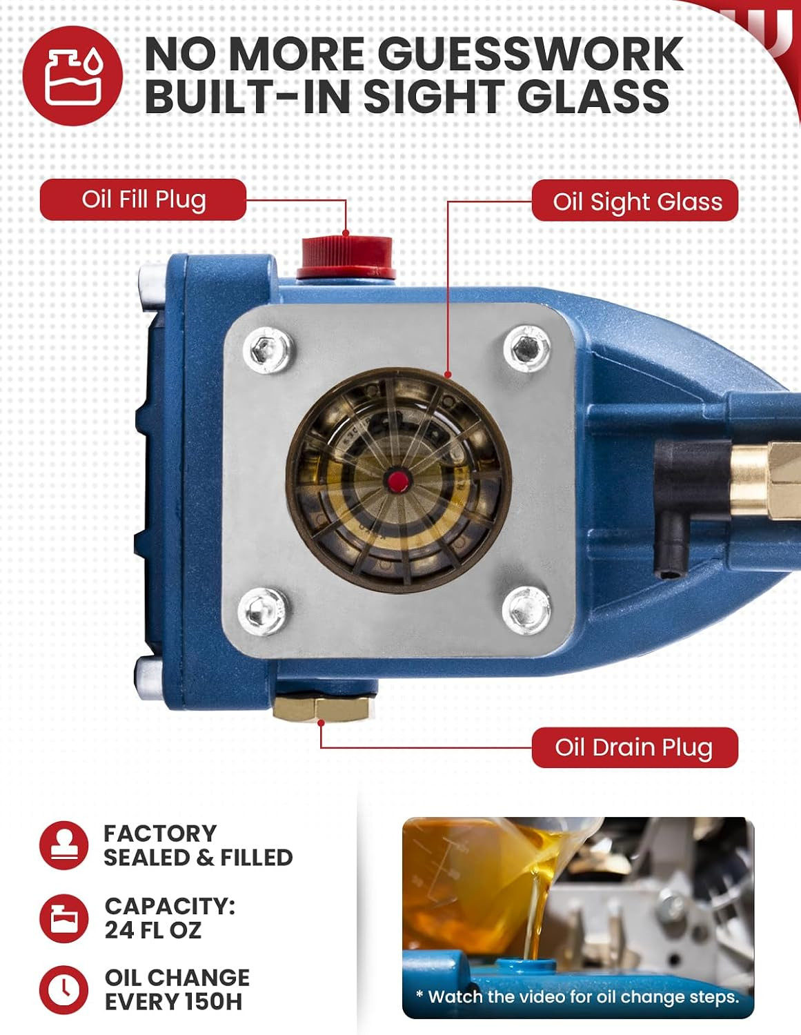 Triplex Plunger Pressure Washer Pump, 4400PSI 4.0GPM, 1″ Shaft, Self-Priming, Ho