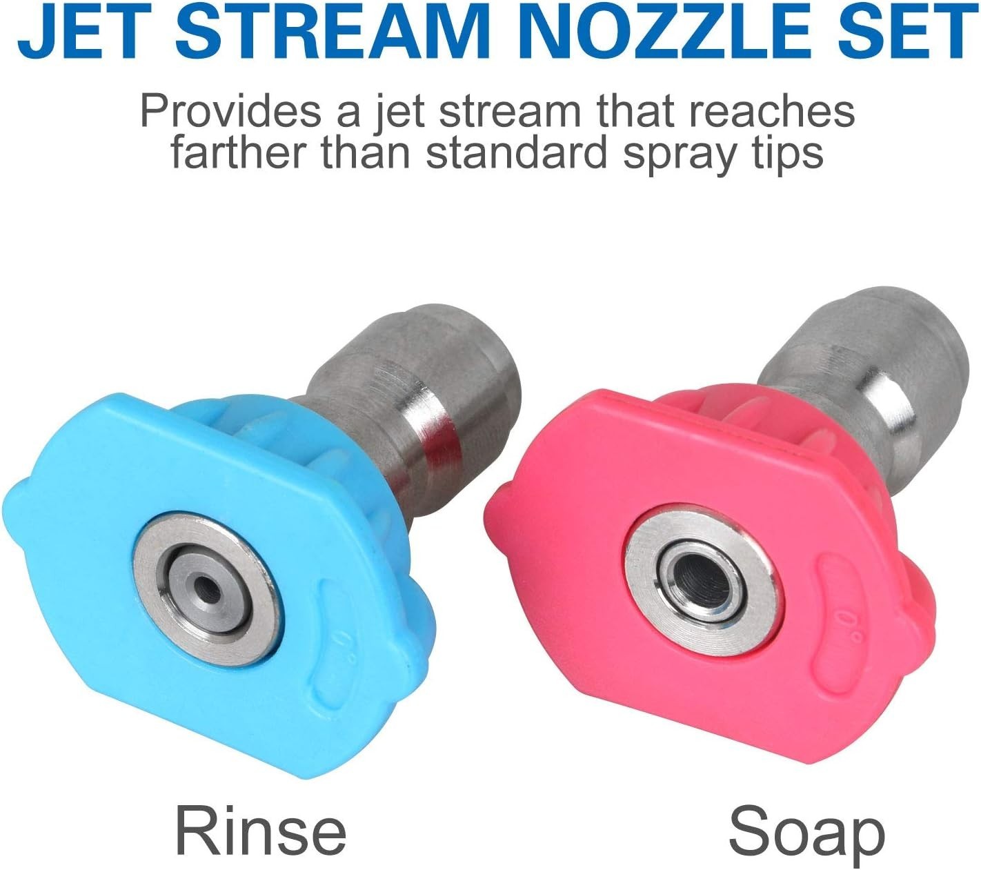 Universal Pressure Washer Nozzle Tips Kit 7 Spray Angles Quick Connect Coupler