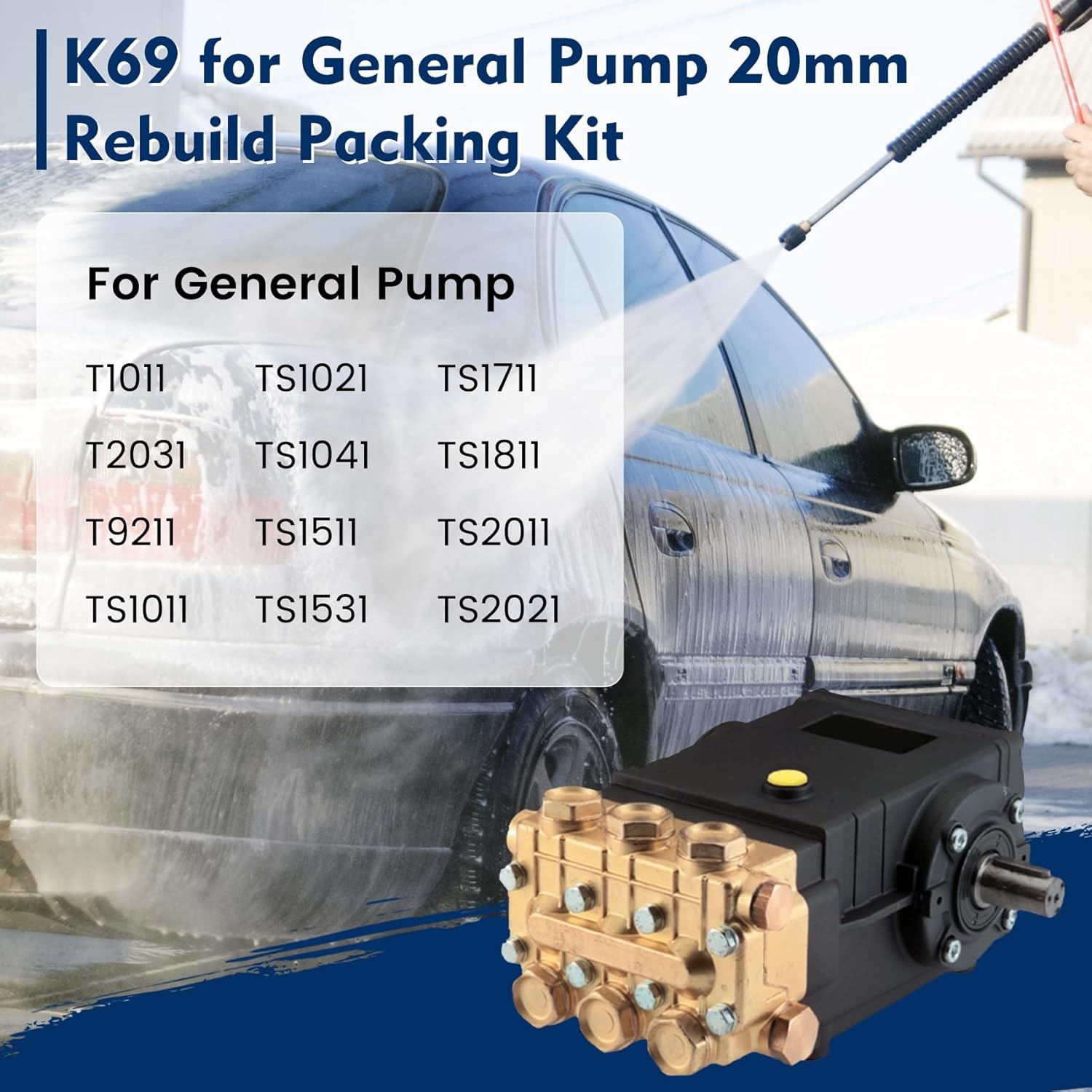 General Pump Replacement Seal Packing Kit K69 For Interpump TS2021 & TS1511