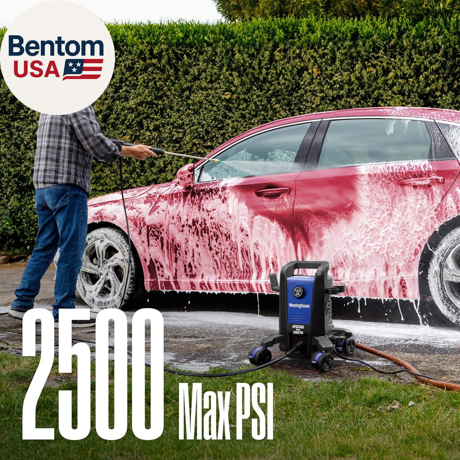 Epx3500 Electric Pressure Washer, 2500 Max PSI 1.76 Max GPM with Anti-Tipping Te