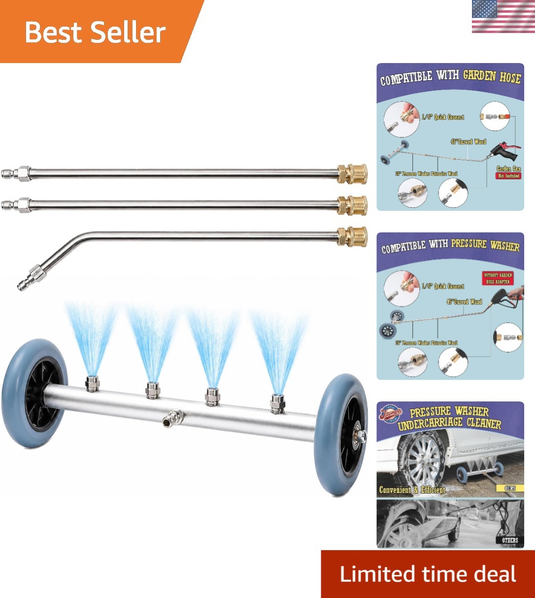 Versatile Undercarriage Washer Attachment – 16 Inches & 4000 PSI Cleaning Force