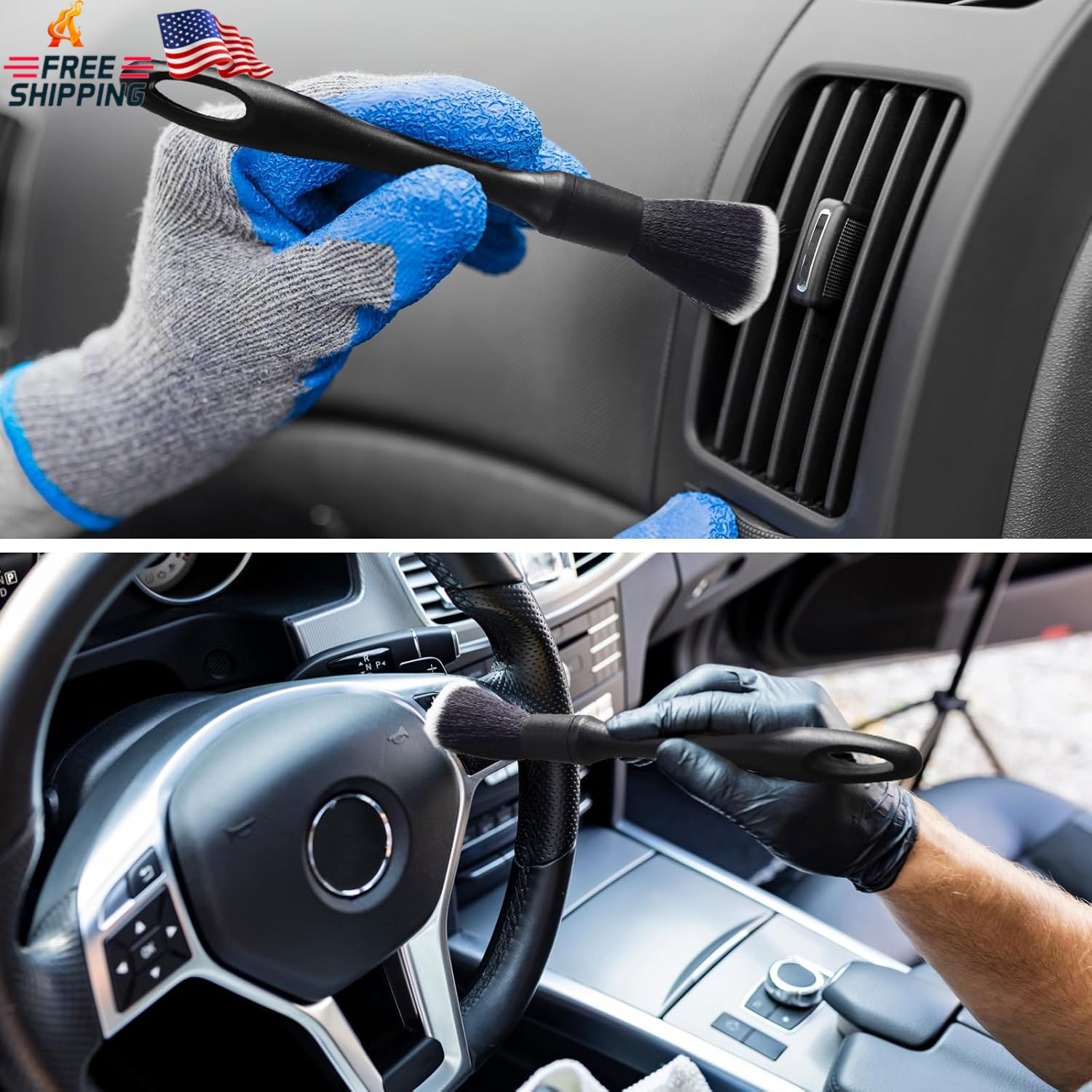 NIKCOSMK 3PCS Wheel Brush Kit for Cleaning Wheel and Tire, Wheel and Rim Brush,